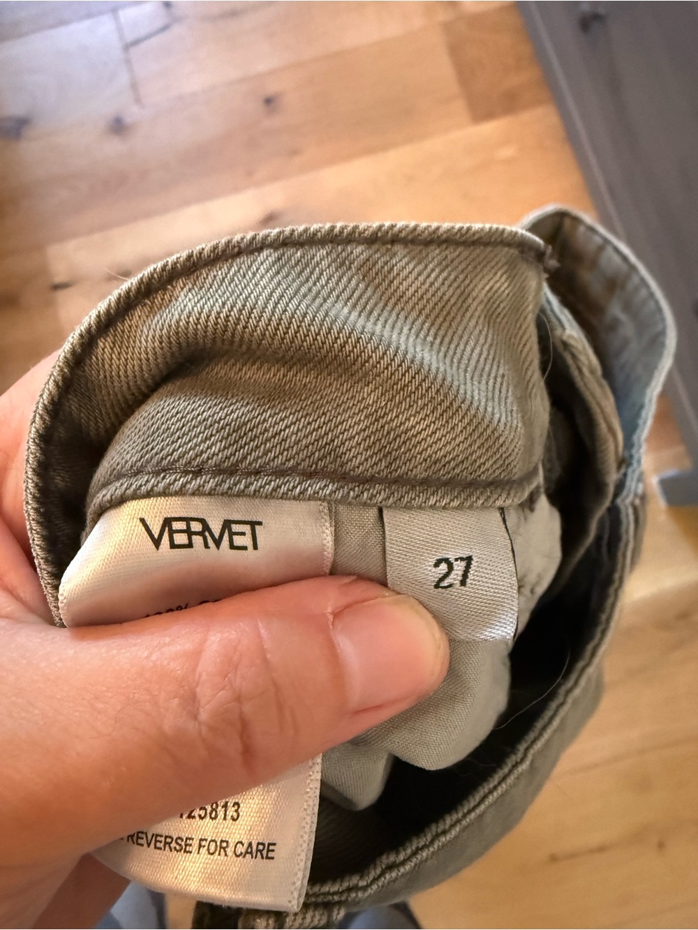 Vervet Olive Distressed Wide-Leg Jeans - Picture 3 of 4